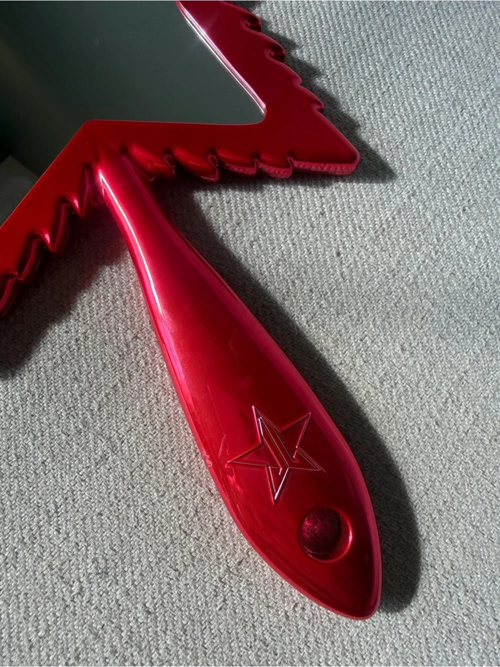 Jeffree Star Cosmetics Red Chrome Leaf Hand Mirror